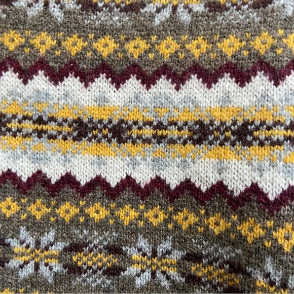 Le 31 Par Simons Visions Lambswool jacquard zip up knit sweater cardigan Sz L - Picture 5 of 10